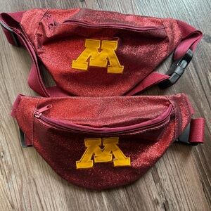 (2) U of MN Game Day Glitter Belt Bags